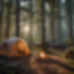 Scenic view of a tranquil Michigan forest campground