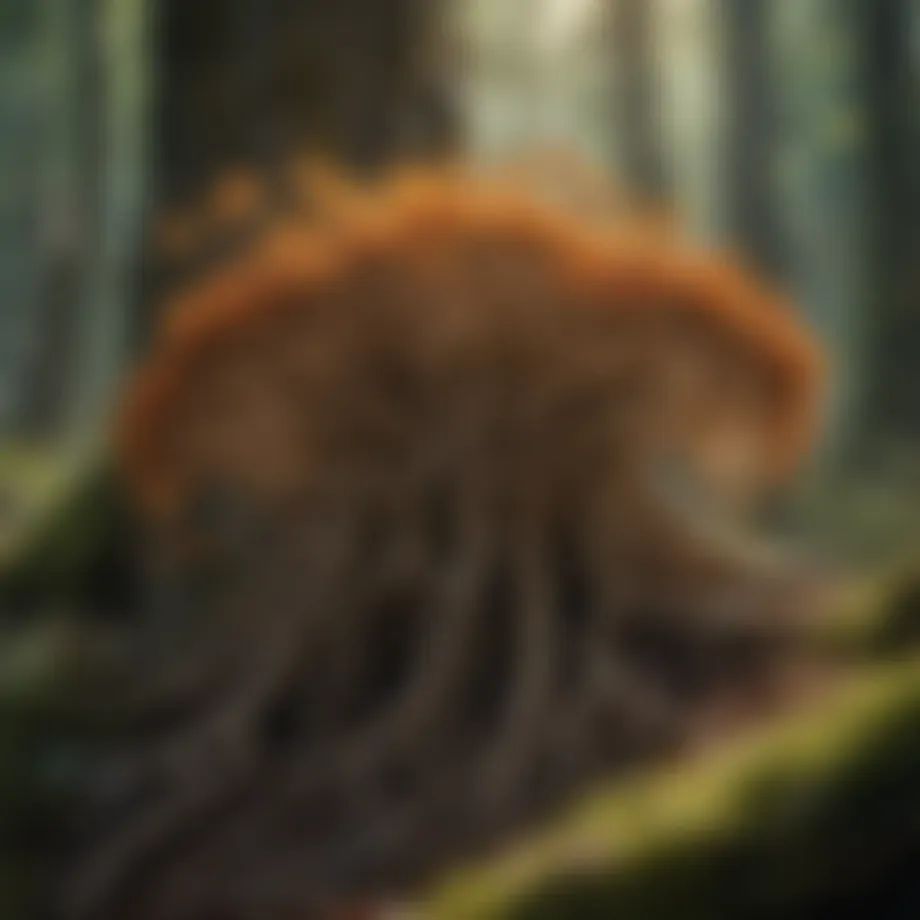 Symbiotic relationship between mycorrhizal fungi and tree roots