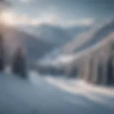 Panoramic view of Red River Ski Resort with snow-covered mountains