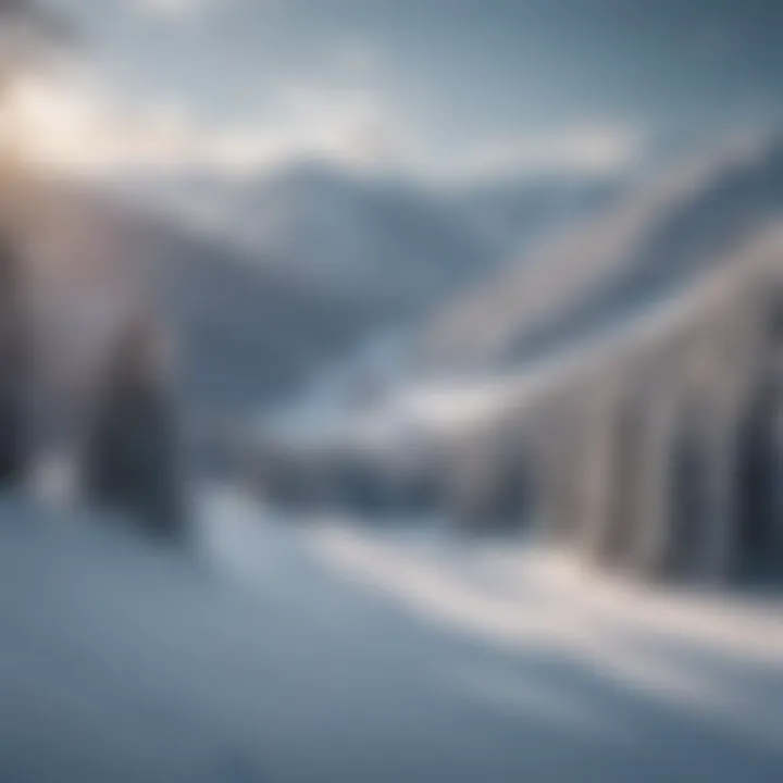 Panoramic view of Red River Ski Resort with snow-covered mountains