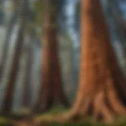 Majestic Sequoia tree towering in its natural habitat