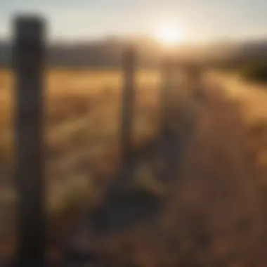 A barbed wire fence showcasing traditional fencing methods in rural Arizona