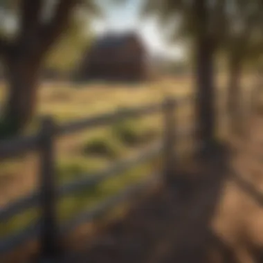 A well-maintained fence surrounding a homestead, emphasizing land management