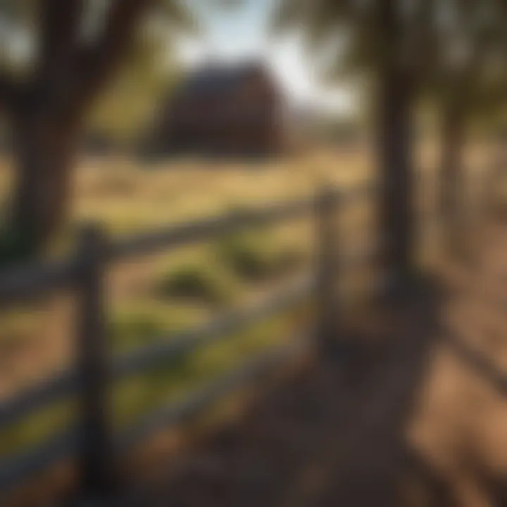 A well-maintained fence surrounding a homestead, emphasizing land management