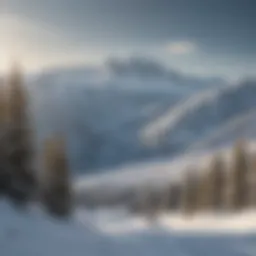 A panoramic view of snowy mountains near Boise, showcasing pristine slopes.