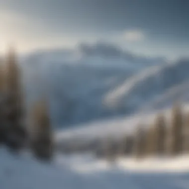 A panoramic view of snowy mountains near Boise, showcasing pristine slopes.