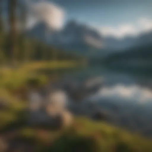 A serene view of Stanley Lake surrounded by majestic mountains