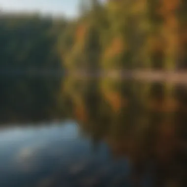 Reflection of vibrant colors on the calm waters