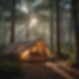 A tranquil tent campsite nestled among the trees in Florida