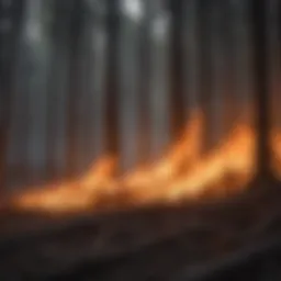 Controlled burn in a forest showcasing ecological restoration