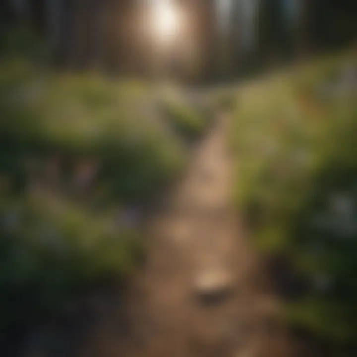 Wildflowers blooming along a picturesque hiking path