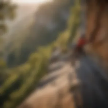 Rock climbers ascending cliffs in Red River Gorge