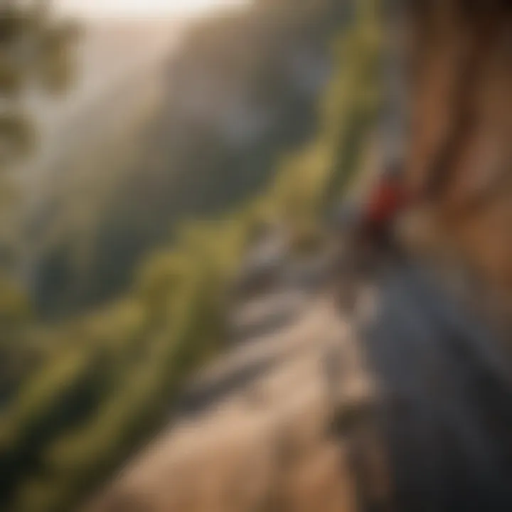 Rock climbers ascending cliffs in Red River Gorge