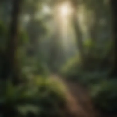 Diverse Flora of the Caribbean National Forest Lush greenery of the Caribbean National Forest showcasing diverse plant life