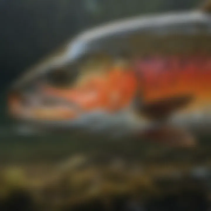 A close-up view of colorful trout species found in the waters of Cherokee.