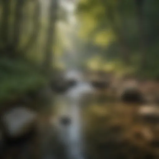 A serene morning scene at a tranquil trout stream in Cherokee.