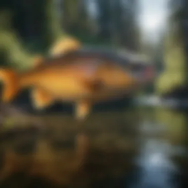 Diverse Fish Species of the Deschutes River A vibrant scene showcasing the diverse fish species in the Deschutes River
