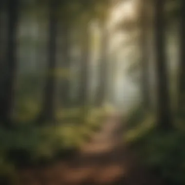 A serene forest showcasing a variety of tree species