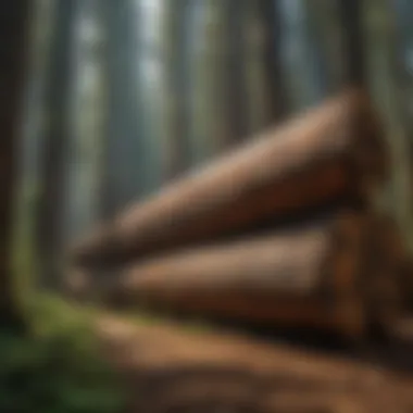 The Impact of Logging on Redwoods Historical photograph of early redwood logging