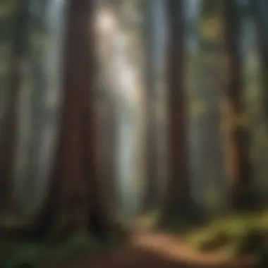 Experiencing the Grandeur of Redwoods Visitors enjoying the grandeur of redwoods