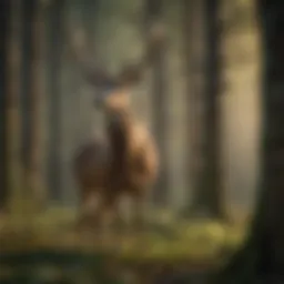 A majestic deer standing in a sunlit forest clearing