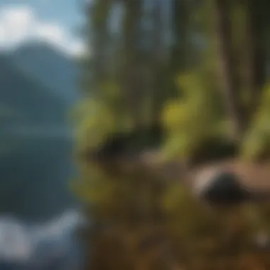 Scenic view of Lake Quinault with mountains