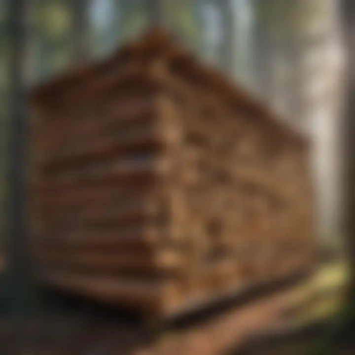 Illustration of diverse applications of log cribs in modern forestry practices