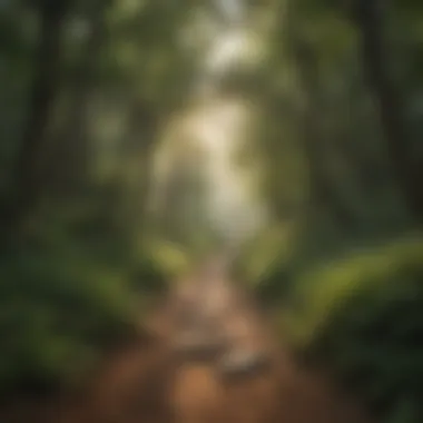 Hiking trail winding through lush greenery