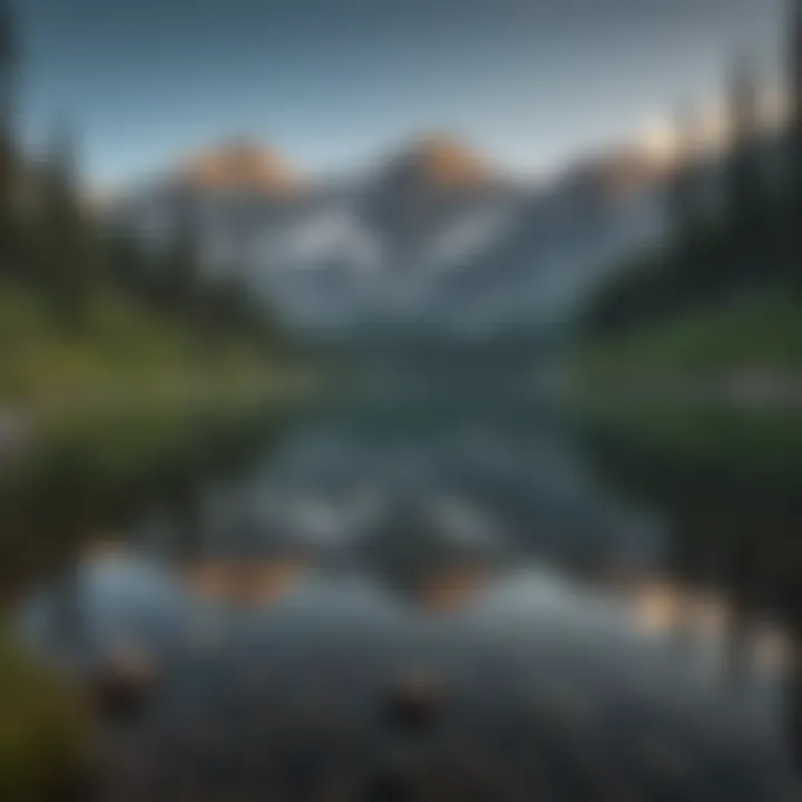 Crystal-clear mountain lake reflecting the rugged peaks