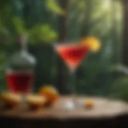 Elegant presentation of the Skyy Cosmo cocktail garnished with citrus