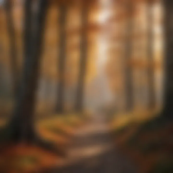 Scenic landscape of a forest during peak autumn colors