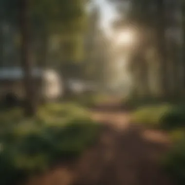 A panoramic view of United Campground surrounded by lush greenery