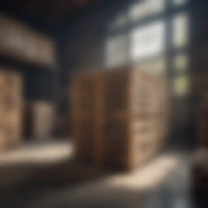 Wood pallets in a warehouse setting, highlighting their practical applications