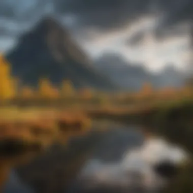 Birdwatching at Vermillion Lake with a backdrop of mountains