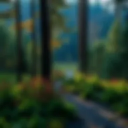 A tranquil forest landscape showcasing diverse flora and fauna in Voyageur North