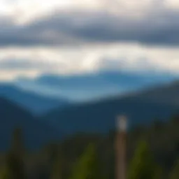 A panoramic view of Wallace, Idaho showcasing its scenic mountains and lush forests