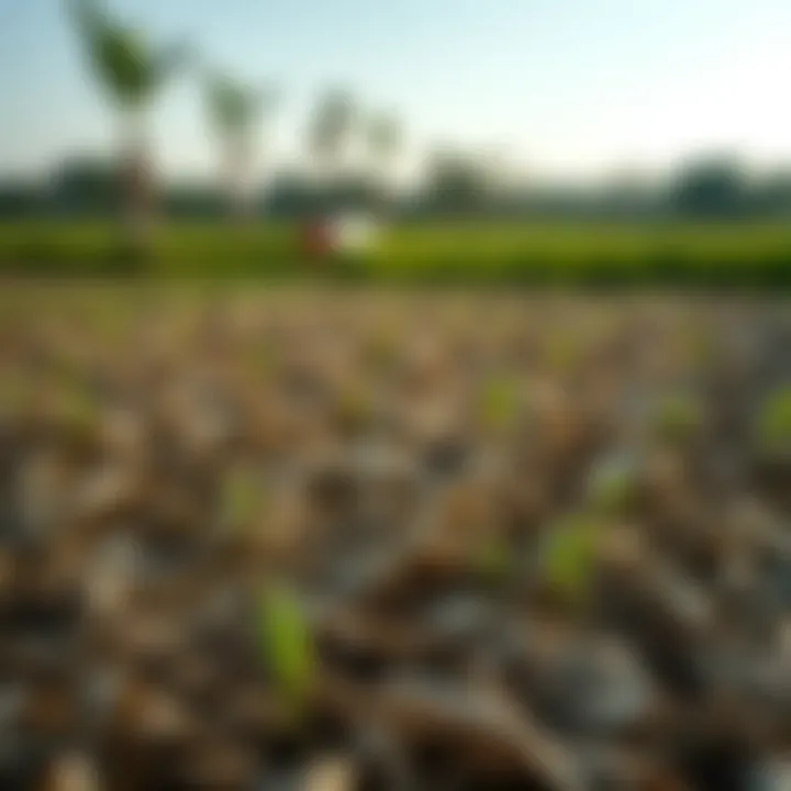 The Reality of Water Scarcity in Agriculture A wilted crop field illustrating the impacts of water scarcity.