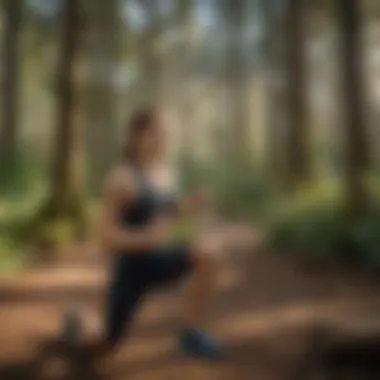 Outdoor fitness class in a lush park setting