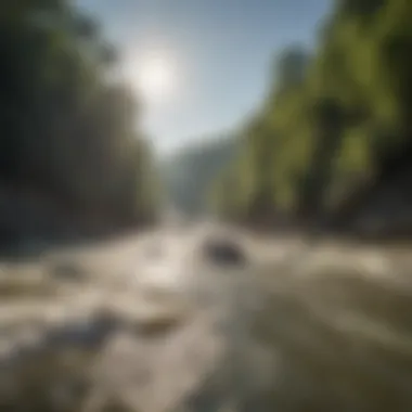 A breathtaking view of the Kentucky River during whitewater rafting