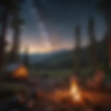 Campfire Moments Under the Stars Campfire under a starlit sky in the wilderness