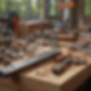 Advanced Woodworking Tools Close-up of advanced woodworking tools used in modern construction