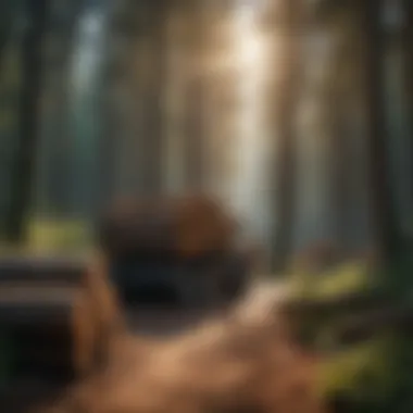 Sustainable Timber Harvesting A tranquil forest scene showcasing sustainable timber harvesting practices