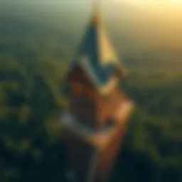 Aerial view of the world's tallest wooden building showcasing its impressive height and design
