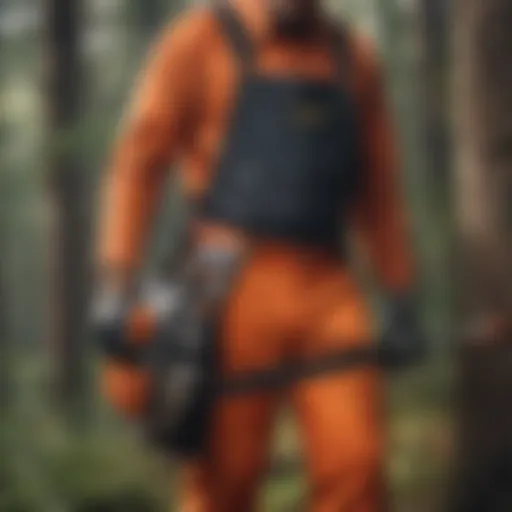 High-quality chainsaw chaps showcasing protective materials