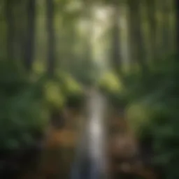 A serene view of the Galena trails surrounded by lush greenery
