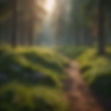 Ecological balance in a landscape with grass and pine trees