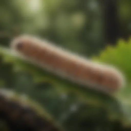 Gypsy moth caterpillar on a leaf