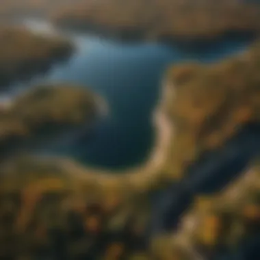 Aerial view of High Rock Lake showcasing its serene waters and surrounding landscapes