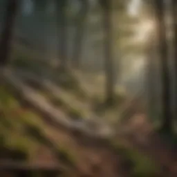 Overview of hillside erosion netting installation