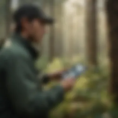 A close-up of a conservation biologist conducting field research